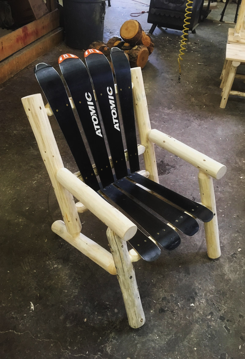 Pine Ski Chair